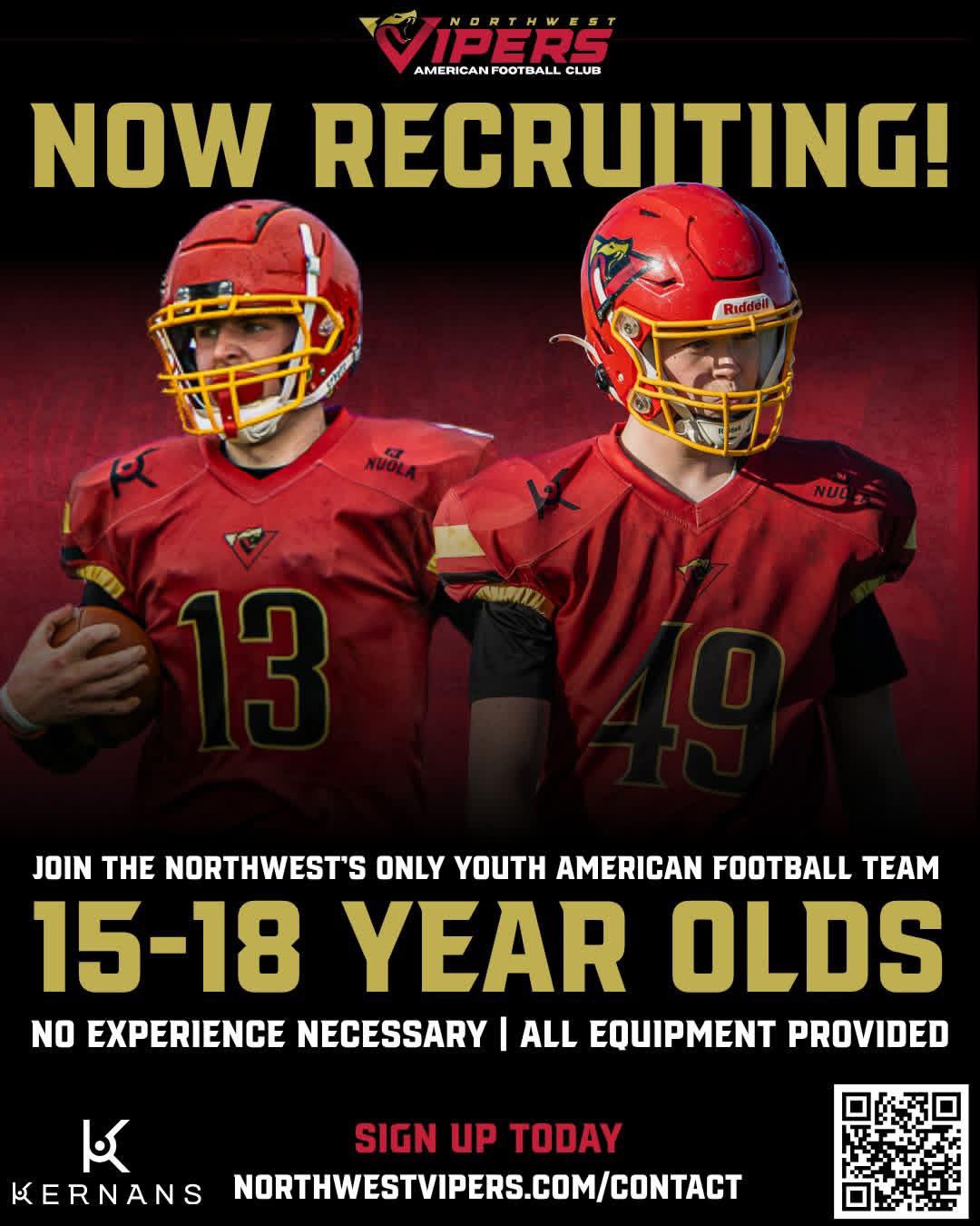 Now Recruiting for our youth kitted squad